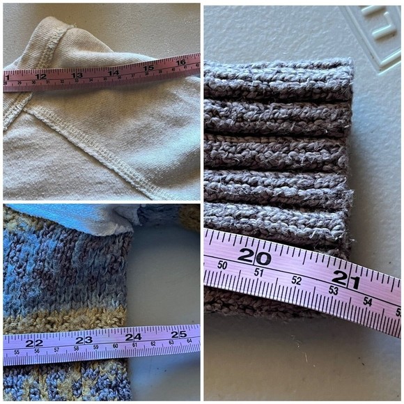 Free People Women's White Green Brown Mixed Media Lightweight Boho Jumper XS - Picture 6 of 11